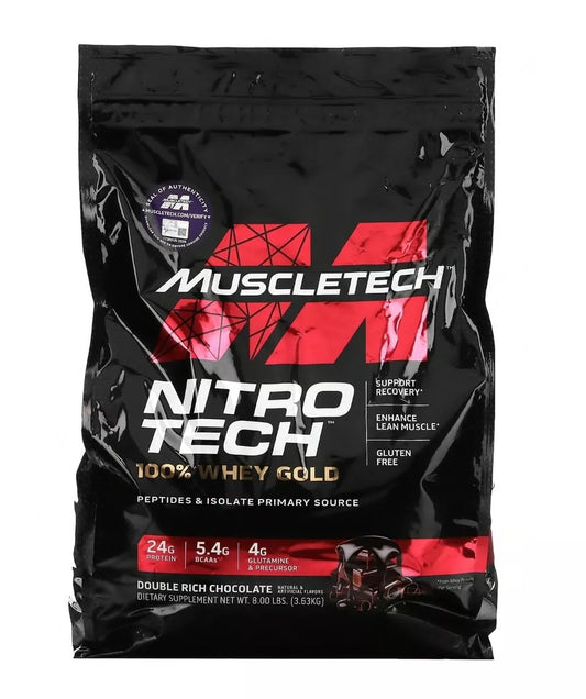 NitroTech Muscletech bag Ultra Pure Protein Double Rich Chocolate 8LB (3.63Kg)